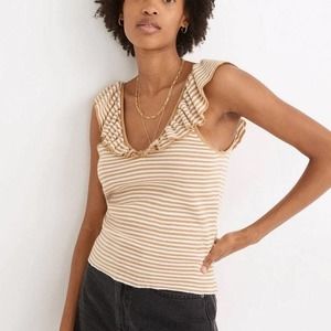 Madewell Belhaven Ruffle Stripe Sweater Tank